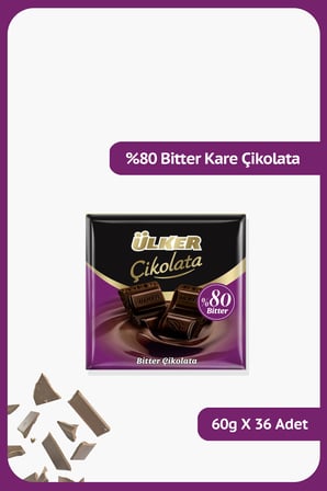 %80 Bitter Çikolata - 60 gram - 36 Adet