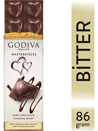 GODIVA BITTER GANAJ TABLET ÇIKOLATA KALP 86G x18 ADET