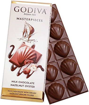 GODIVA SÜTLÜ FINDIKLI ÇİKOLATA ISTIRIDYE TABLET 83G x18 ADET