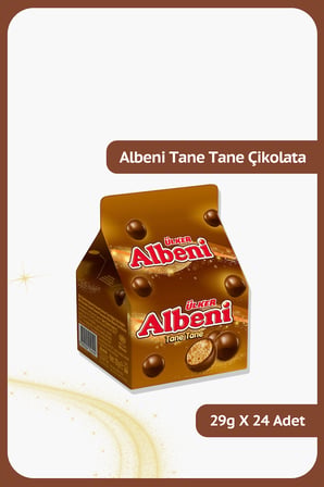ALBENİ Tane Tane - Sütlü Çikolata Kaplamalı Karamelli Tam Buğday Unlu Bisküvi - 29 gram - 24 Adet