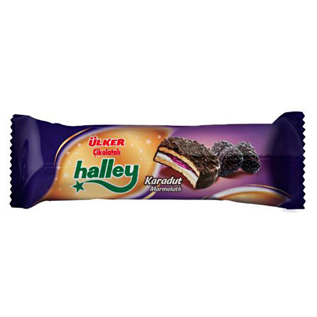 Ülker Halley Mini Karadut Dolgulu Çikolatalı Bisküvi 74gr 24 Pak.