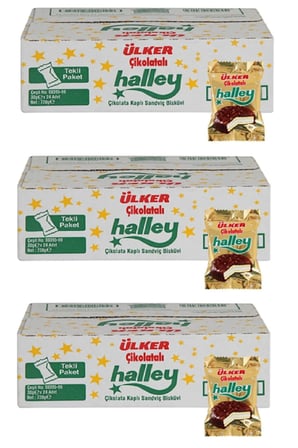 HALLEY Tekli Sandviç Bisküvi - 30 gram - 72 Adet