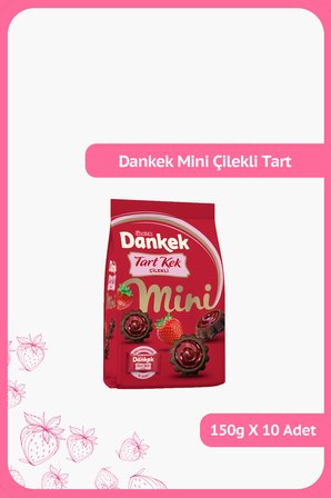 Dankek Tart Mini Çilekli Kek - 150 gram - 10 Adet