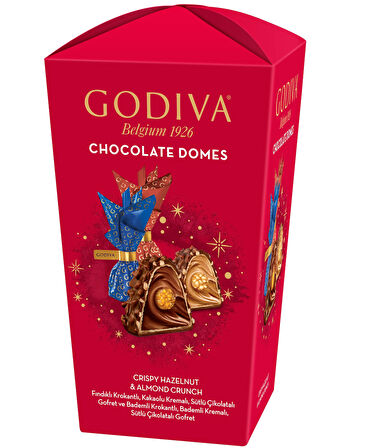 Chocolate DOMES - Yeni Yıl Özel Karma Kutu - Fındık&Badem - 123 gram - 10 Adet