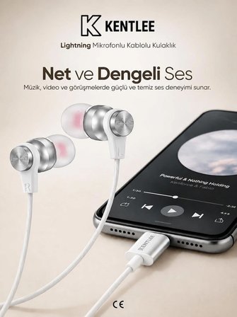 İphone X-11-12-13-14 Serileri Uyumlu Bluetooth Bağlantılı İphone Kablolu Mikrofonlu Kulaklık