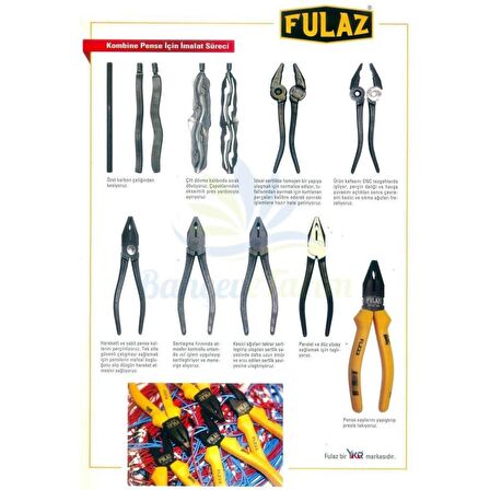 Fulaz Kombine Pense 180 mm Yankeski 160 mm Kargaburnu 160 mm 3'lü Set