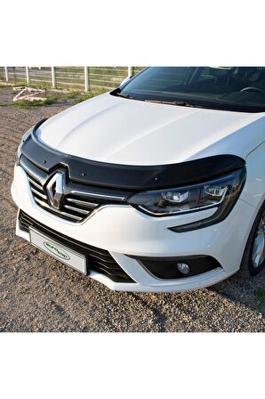 Renault Megane 4 Ön Kaput Koruma Rüzgarlığı 3mm Akrilik (ABS) Parlak Siyah Deflektör 2016->