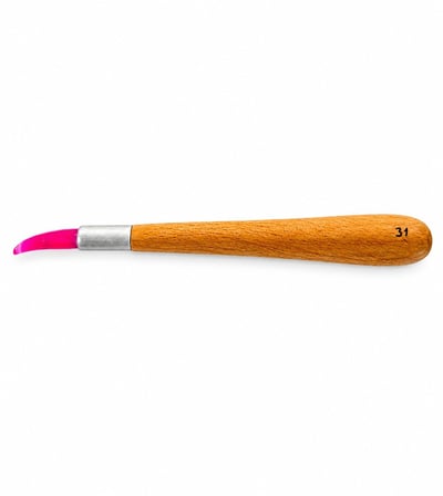 Akik mühre karga burun, zer mühre, pembe renk, gürgen ağacı sap, tezhip, minyatür, parlatma-No:31