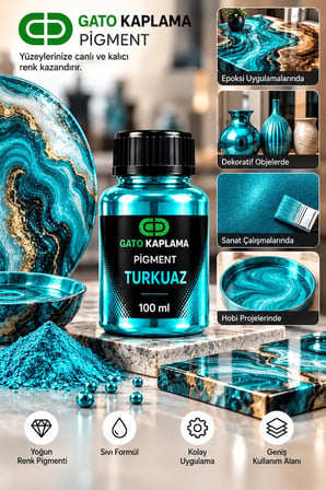 GATO Kaplama Solvent Bazlı Transparan Sıvı Pigment Boya 100 ml Turkuaz Renk Renklendirici