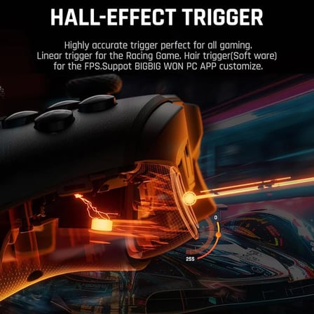 MOJHON Gale Hall Effect Kablosuz Wirelless Gamepad PC/Switch/iOS/Android – Şarj Stantlı & 4 Arka Tuşlu (Siyah)