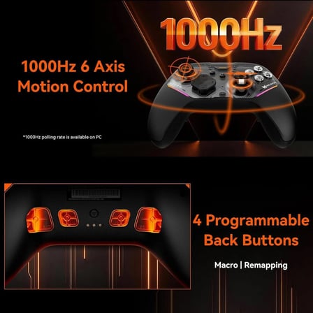 MOJHON Storm TMR Joystikli Kablosuz Gamepad – 2000Hz Polling Rate & RGB (PC/Switch/Android/iOS) Siyah