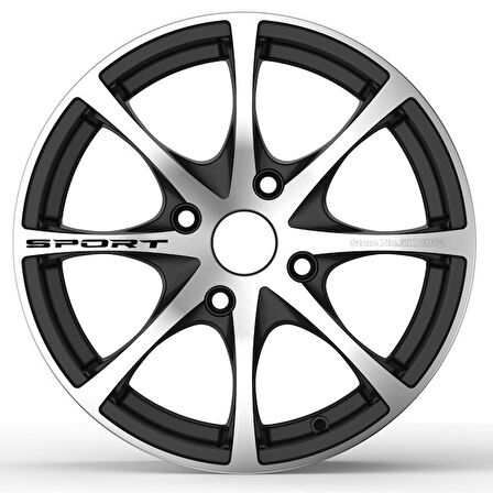 Siyah Sport Yazısı Etiketi Jant için Yapıştırma Yazı 12Cm 4Adet