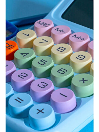 MOBGİFT Renkli Yuvarak Tuşlu Şirin Hesap Makinası MAVİ