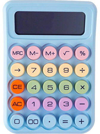 MOBGİFT Renkli Yuvarak Tuşlu Şirin Hesap Makinası MAVİ