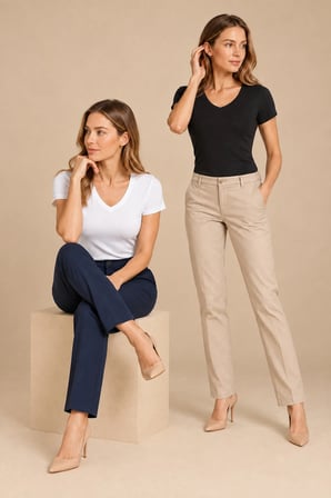 Kadın Modal V Yaka Kısa Kollu T-Shirt 2'li Paket