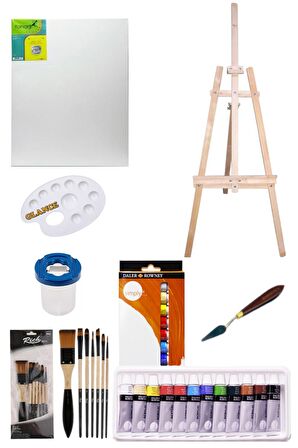 Daler Rowney Simply Akrilik Boya 12 Renk X Şövale Seti  12 Ml 50x70