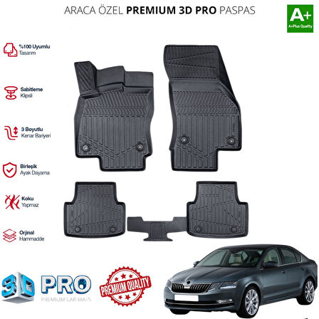 OCTAVİA ARACA ÖZEL 3D PASPAS 2017 2018 2019 2020 2021 2022 2023