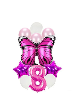 MOR KELEBEK FOLYOLU YAŞ BALON SET