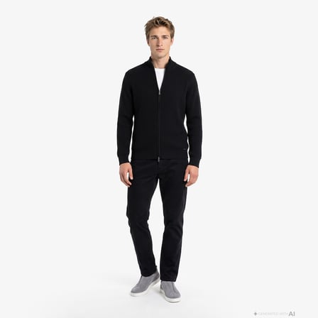 Nautica Erkek Siyah Regular Fit Triko