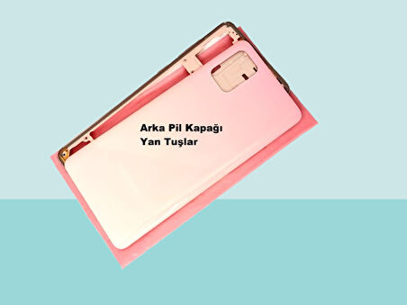 Samsung Galaxy A71 A715 Uyumlu FULL KASA Arka Kapak Batarya Kapağı - PEMBE