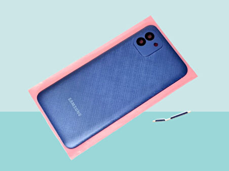 Samsung Galaxy A03 Sm A035 Uyumlu FULL KASA Arka Kapak Batarya Kapağı - MAVİ