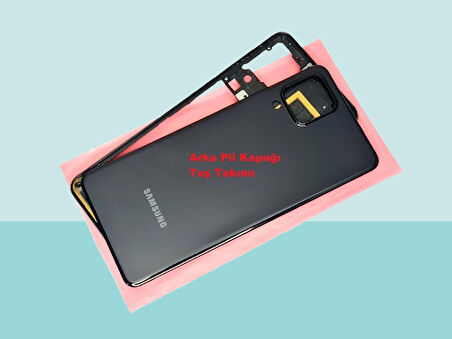 Samsung Galaxy A22 A225 4G Uyumlu FULL KASA Arka Kapak Batarya Kapağı - SİYAH
