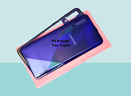 Samsung Galaxy A30S A307 Uyumlu FULL KASA Arka Kapak Batarya Kapağı - MAVİ