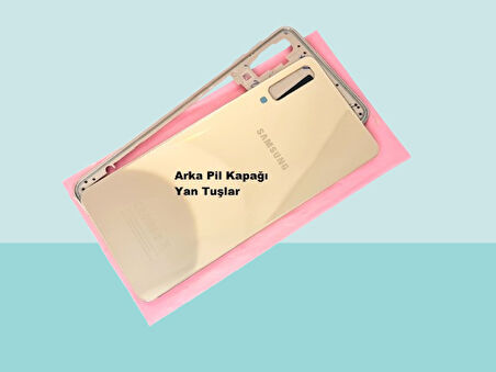 Samsung Galaxy A7 A750 (2018) Uyumlu FULL KASA Arka Kapak Batarya Kapağı - GOLD
