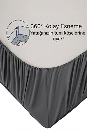 | Ranforce | Pamuklu Tek / Çift Kişilik Antrasit Lastikli Çarşaf | 14 Renk | Fıtted |