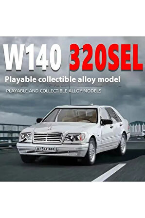 Mercedes Benz S320L Gri Diecast Model Araba Mercedes Benz W140 320SEL Makam Arabası
