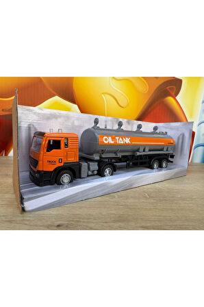 Metal Yakıt Taşıma Tankeri Petrol Kamyonu Oyuncak Tanker Metal Kafalı