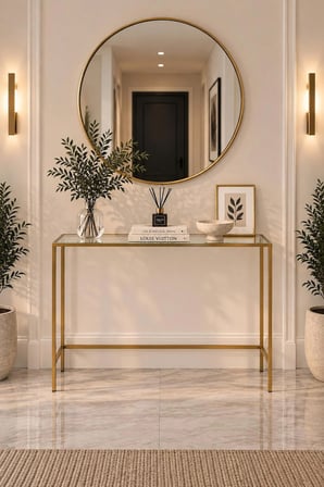  Teknor Gold Çerçeveli Şeffaf Camlı Antre Dresuar 100 85 20