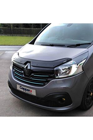 Renault Trafic Ön Kaput Koruma Rüzgarlığı 3mm Akrilik (ABS) Parlak Siyah Deflektör 2014-2019