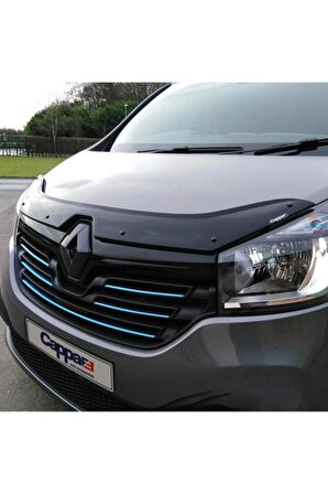 Renault Trafic Ön Kaput Koruma Rüzgarlığı 3mm Akrilik (ABS) Parlak Siyah Deflektör 2014-2019