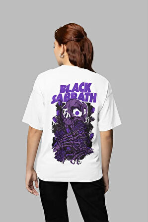 Black Sabbath Müzik Grubu Baskılı Unisex Oversize Tasarım Tişört