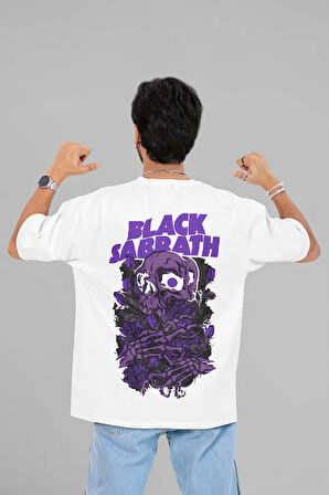 Black Sabbath Müzik Grubu Baskılı Unisex Oversize Tasarım Tişört