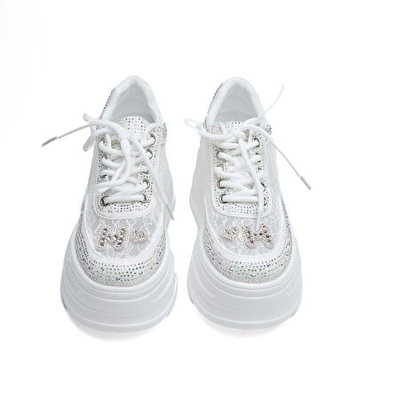 Yüksek Taban Taşlı Kadın Sneaker