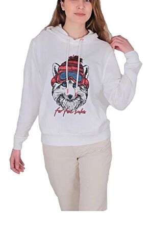 Bad Bear Snowfox Kadın Beyaz Sweatshirt 