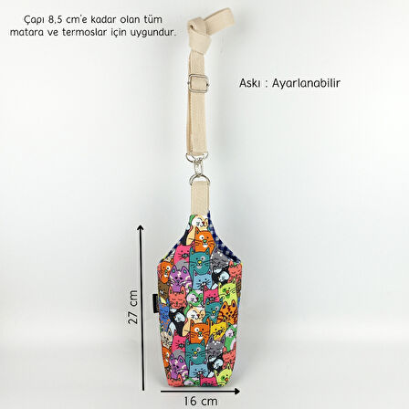 Woodycord 1 Litrelik El Yapımı U Model Kot Matara Kılıfı