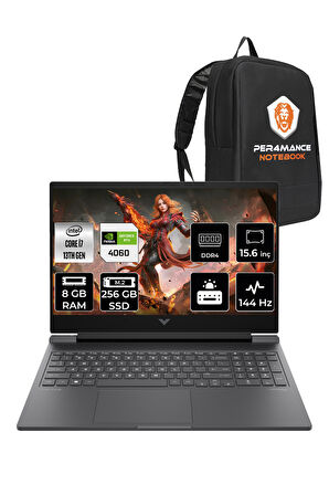 HP Victus 15 i7-13620H 8GB RAM 256GB SSD RTX4060/8GB 144Hz 15.6'' FHD FDOS Gaming Laptop & PER4