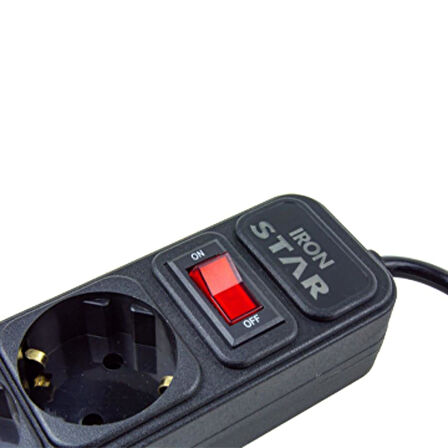 IRONSTAR 2Mt 2xUSB 4lü Termal Akım Korumalı Priz 10A 2500W