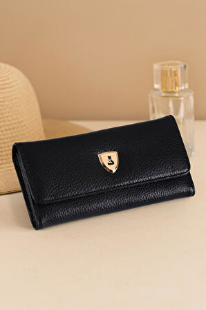 FOXER Alya Hakiki Deri Gold Detaylı Kadın Kartlık ve Cüzdan 