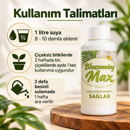 2 Adet Dal ve Çiçek Destekleyici Premium Besin 100 ml - Güçlü Dal Gelişimi ve Iri Çiçeklenme