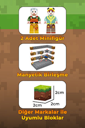 Sembo Block PixelWorld Serüven Manyetik Mıknatıslı Yapı Bloğu Seti 90 Parça