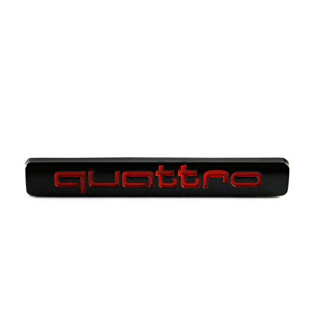 Audi Quattro Siyah-Kırmızı Bagaj Logosu 7x1