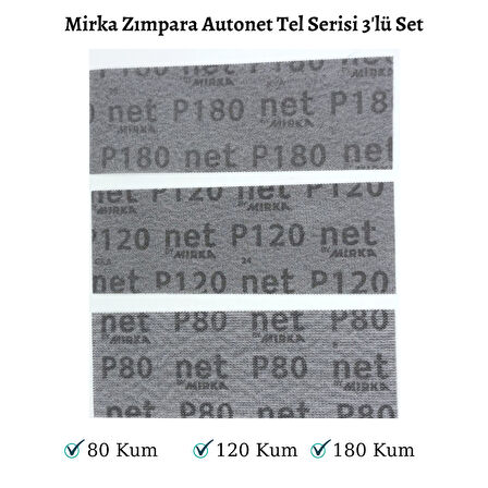 EPOKSİ REÇİNE MIRKA AUTONET TEL ELEK ZIMPARA 3'LÜ SET 70X198 MM