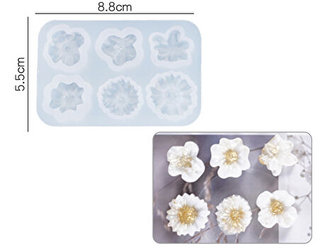 EPOKSİ REÇİNE KALIP UV REÇİNE İTHAL ALTILI KÜÇÜK PAPATYA KOLYE KÜPE SİLİKON KALIP HB4021-0074