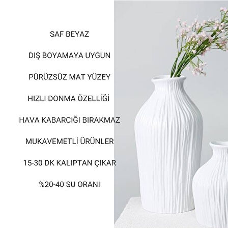 TAŞ TOZU HOBİ HARCI SERAMİK TOZU HEYKEL MUMLUK BETON SAKSI YAPIMI EKSTRA HIZLI SÜPER BEYAZ 2 KG