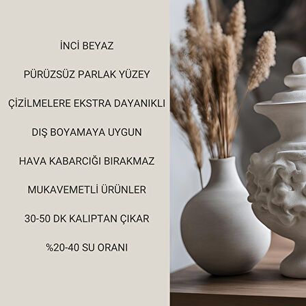 TAŞ TOZU HOBİ HARCI SERAMİK TOZU HEYKEL MUMLUK SAKSI YAPIMI ULTRA SERT MUKAVEMET İNCİ BEYAZI 2 KG