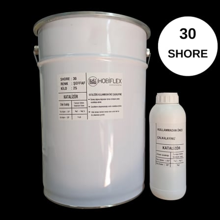 RTV 2 KALIP SİLİKONU 1. SINIF  SIVI SİLİKON 25 KG 30 SHORE YARI ŞEFFAF RENK